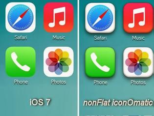 Φωτογραφία για nonFlat for iconOmatic :Cydia tweak new free