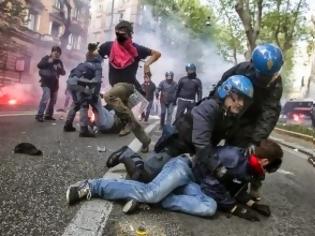 Φωτογραφία για Μεγάλη διαδήλωση με επεισόδια και 30 τραυματίες στη Ρώμη