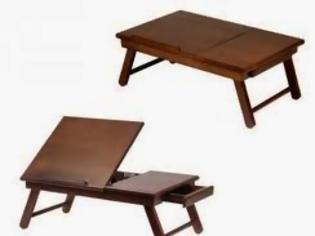Φωτογραφία για Wood Lap Desk, Flip Top with Drawer, Foldable Legs