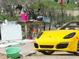 Φωτογραφία για Ρομά έκλεψαν Porsche και την πάρκαραν δίπλα από το... τσαντίρι