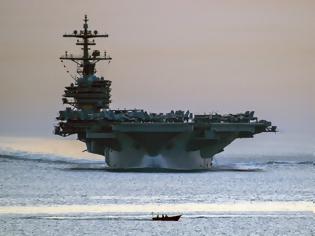Φωτογραφία για Εντολή στο Αεροπλανοφόρο «USS George HW Bush» να σπεύσει στον Κόλπο συνοδεία πολεμικών!