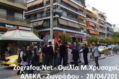Διαμαρτυρίες κατά την ομιλία του Μ. Χρυσοχοίδη στου Ζωγράφου