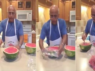 Φωτογραφία για ΑΠΙΣΤΕΥΤΟ: Πως να κόψεις καρπούζι σε δευτερόλεπτα... [video]
