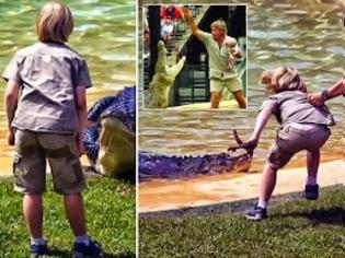 Φωτογραφία για ΔΕΙΤΕ: Η στιγμή που ο 10χρονος γιος του Steve Irwin ήρθε πρόσωπο με πρόσωπο με έναν γιγάντιο κροκόδειλο