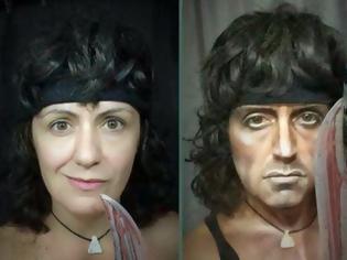 Φωτογραφία για ΕΝΤΥΠΩΣΙΑΚΕΣ ΜΕΤΑΜΟΡΦΩΣΕΙΣ: Γυναίκα χρησιμοποιεί το μακιγιάζ για να μεταμορφωθεί σε διάσημους σκληρούς άνδρες... [photos]