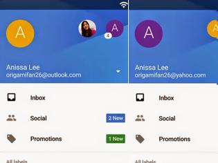 Φωτογραφία για Το GMail app για Android υποστηρίζει λογαριασμούς Yahoo και Outlook