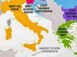 Φωτογραφία για Ο χάρτης με τα στραβά και ανάποδα της Ευρώπης: Σε ποιο τομέα η Ελλάδα είναι χειρότερη από όλους