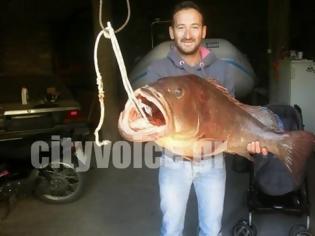 Φωτογραφία για Ο ψαράς από το Αγρίνιο που έπιασε ροφό 23 κιλών