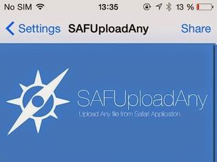 Φωτογραφία για SAFUploadAny: Cydia tweak new free....ένα πραγματικά χρήσιμο tweak