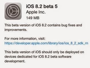 Φωτογραφία για Κυκλοφόρησε το ios 8.2 beta στην έκδοση 5