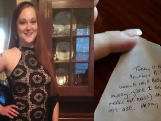 Φωτογραφία για Άφησε 36$ φιλοδώρημα και έφυγε αφήνοντας ένα σημείωμα - Η σερβιτόρα, όταν το διάβασε ξέσπασε σε λυγμούς... [photos]