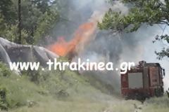Φωτιά στα ξύλινα σπιτάκια στις Καστανιές