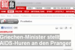 Bild: «Αηδία: Έλληνας υπουργός διαπομπεύει ιερόδουλες».