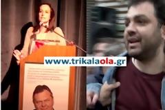 Φραστική επίθεση νεαρού στην Άννα Διαμαντοπούλου στην ομιλία της απόψε στα Τρίκαλα [Video]