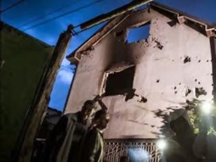 Φωτογραφία για Βομβαρδισμένο τοπίο θυμίζει το Κουμάνοβο μετά το αιματοκύλισμα