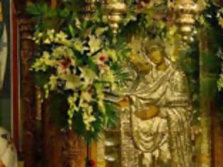 Φωτογραφία για 6481 - H εικόνα της Παναγίας της Γερόντισσας από την Ιερά Μονή Παντοκράτορος του Αγίου Όρους στη Λάρισα.