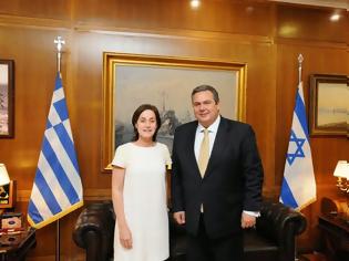 Φωτογραφία για Συνάντηση ΥΕΘΑ Πάνου Καμμένου με την Πρέσβη του Ισραήλ Irin Ben-Abba Vitale
