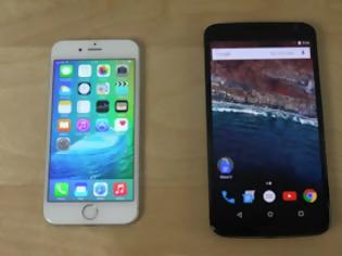 Φωτογραφία για iPhone 6 με iOS 9 vs Nexus 6 με Android M