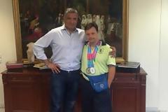 Τον Ολυμπιονίκη Special Olympics Κ. Τριανταφύλλου, συνεχάρη ο Δήμαρχος Αμαρουσίου Γ. Πατούλης