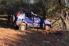 Ένας νεκρός στην επ. οδό Αγρινίου–Παναιτωλίου - Ι.Χ. καρφώθηκε σε σιδερένιο φράχτη και στην συνέχεια σε ελαιόδεντρο