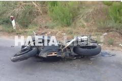 Ηλεία: Σοβαρό τροχαίο με δίκυκλο που εξετράπη σε σιδηροδρομική διάβαση