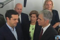 Υποδέχτηκε η Καλογήρου τον Αλέξη Τσιπρα και τον Βέρνερ Φάιμαν στη Λέσβο