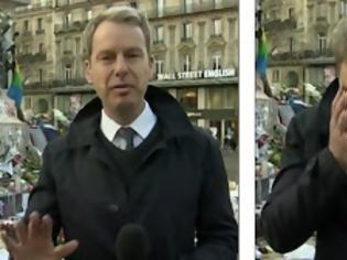 Φωτογραφία για Ρεπόρτερ του BBC καταρρέει σε ζωντανή σύνδεση με το Παρίσι.... [video]