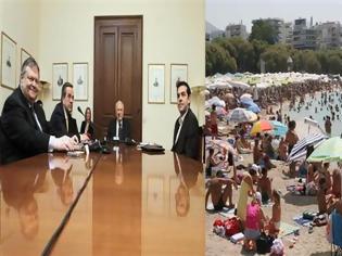 Φωτογραφία για Οι πολιτικοί στο Προεδρικό και ο κόσμος στις παραλίες