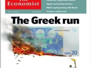 Φωτογραφία για Ο Έλληνας λαμπαδηδρόμος καίει το ευρώ στο εξώφυλλο του Economist