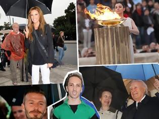 Φωτογραφία για Παράδοση Ολυμπιακής Φλόγας: Και με κρύο και με βροχή ήταν οι celebrities εκεί