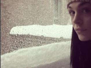Φωτογραφία για Ιωάννα Τριανταφυλλίδου: Βόλτα στη χιονισμένη Νέα Υόρκη