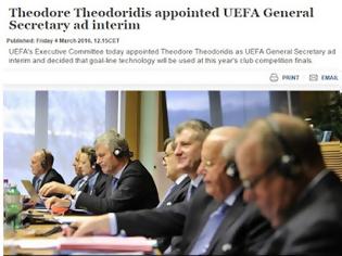 Φωτογραφία για ΚΑΙ... ΕΠΙΣΗΜΑ Ο Θ. ΘΕΟΔΩΡΙΔΗΣ ΓΕΝΙΚΟΣ ΓΡΑΜΜΑΤΕΑΣ ΤΗΣ UEFA! (ΡΗΟΤΟ)