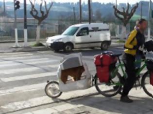 Φωτογραφία για Γρεβενά: Βέλγοι ποδηλάτες με τον… σκύλο τους
