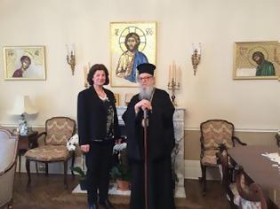 Φωτογραφία για Συνάντηση της Γενικής Γραμματέα Ισότητας των Φύλων με τον Αρχιεπίσκοπο Αμερικής και τον Έλληνα Πρέσβη