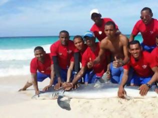 Φωτογραφία για Η νέα επικίνδυνη μόδα: Βγάζουν καρχαρίες έξω από τη θάλασσα για να βγάλουν... selfies! [video]