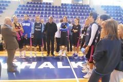 Ο δήμαρχος Χαλκιδέων στην εθνική γυναικών μπάσκετ - ενόψει του αγώνα Ελλάδα Βουλγαρία στις 19-11