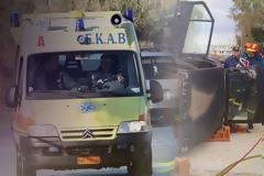 Τροχαίο στην Ιεράπετρα: Εγκλωβίστηκε στα συντρίμμια μία γυναίκα