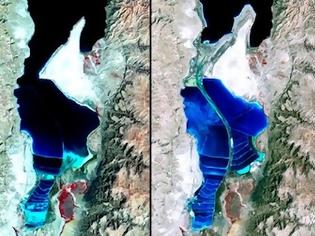 Φωτογραφία για Η Νεκρά Θάλασσα πεθαίνει όπως φαίνεται από φωτό της NASA