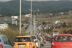 Τώρα: Σημειωτόν στον περιφερειακό στο υψος της Τούμπας λόγω έργων [photos]