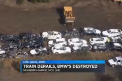 ΣΟΚ! 97 ολοκαίνουργιες BMW καταστρέφονται σε εκτροχιασμό τρένου