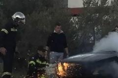 Λαμία: Ανάπηρος οδηγός εγκλωβίστηκε σε αυτοκίνητο που πήρε φωτιά