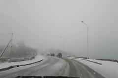 Βίντεο από την χιονισμένη Λέσβο νωρίτερα