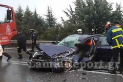 Θανατηφόρο τροχαίο αυτοκινήτου με νταλίκα έξω από τη Λαμία