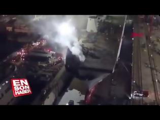 Φωτογραφία για Φωτιά στο υπό κατασκευή τουρκικό «μίνι» αεροπλανοφόρο (Video)