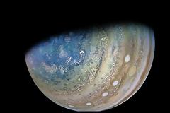 Juno Flies Past the Moon Ganymede and Jupiter, With Music by Vangelis