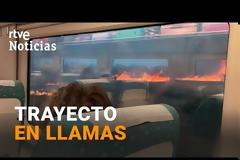 Συγκλονιστικό βίντεο από τις φωτιές στην Ισπανία – Οι φλόγες περικύκλωσαν τρένο