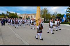 Μεταφορά της Εικόνας Εξόδου από τον Κήπο των Ηρώων της Ιεράς Πόλεως και υποστολή σημαίας